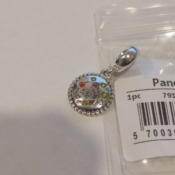 Auth Pandora Sterling Silver *China Exclusive* Lucky Cat Dangle 791169C00-E025 - Picture 10 of 15